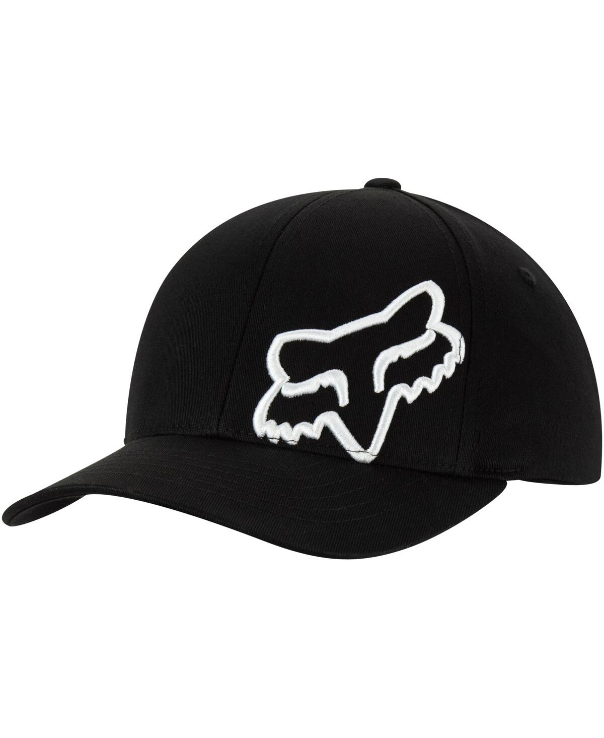 Fox Kids' Big Boys Black, White  Racing Flex 45 Flexfit Hat In Black,white