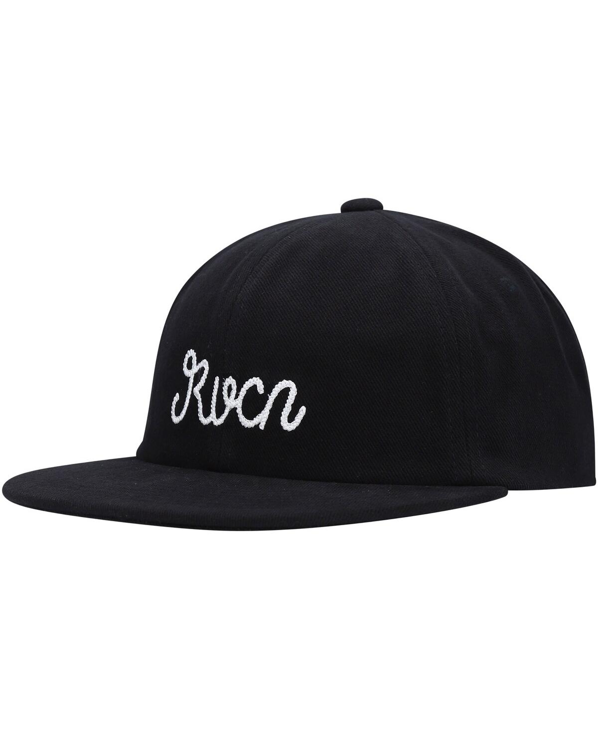 Rvca Men's  Black Evan Mock Sorry Snapback Hat