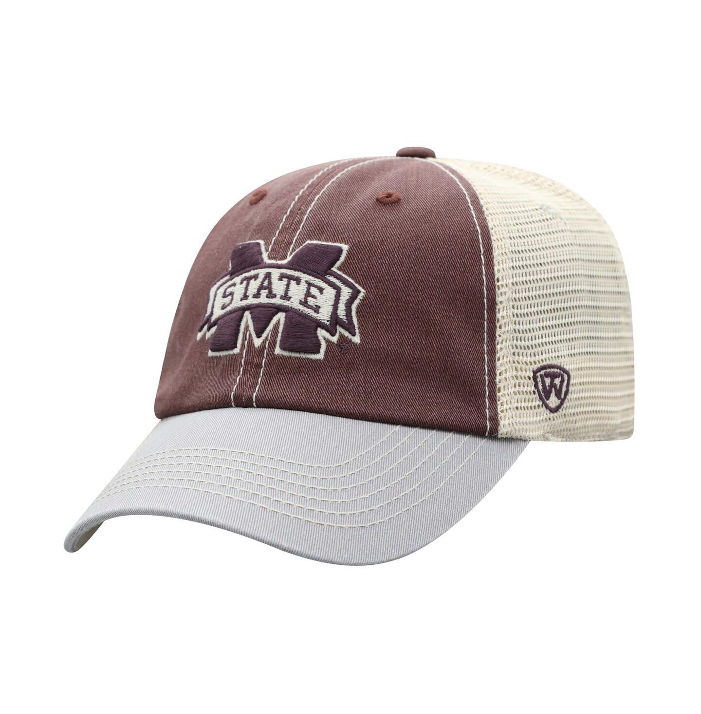 Мужская кепка Top of the World Maroon Mississippi State Bulldogs Offroad Trucker Snapback Hat — фото 2