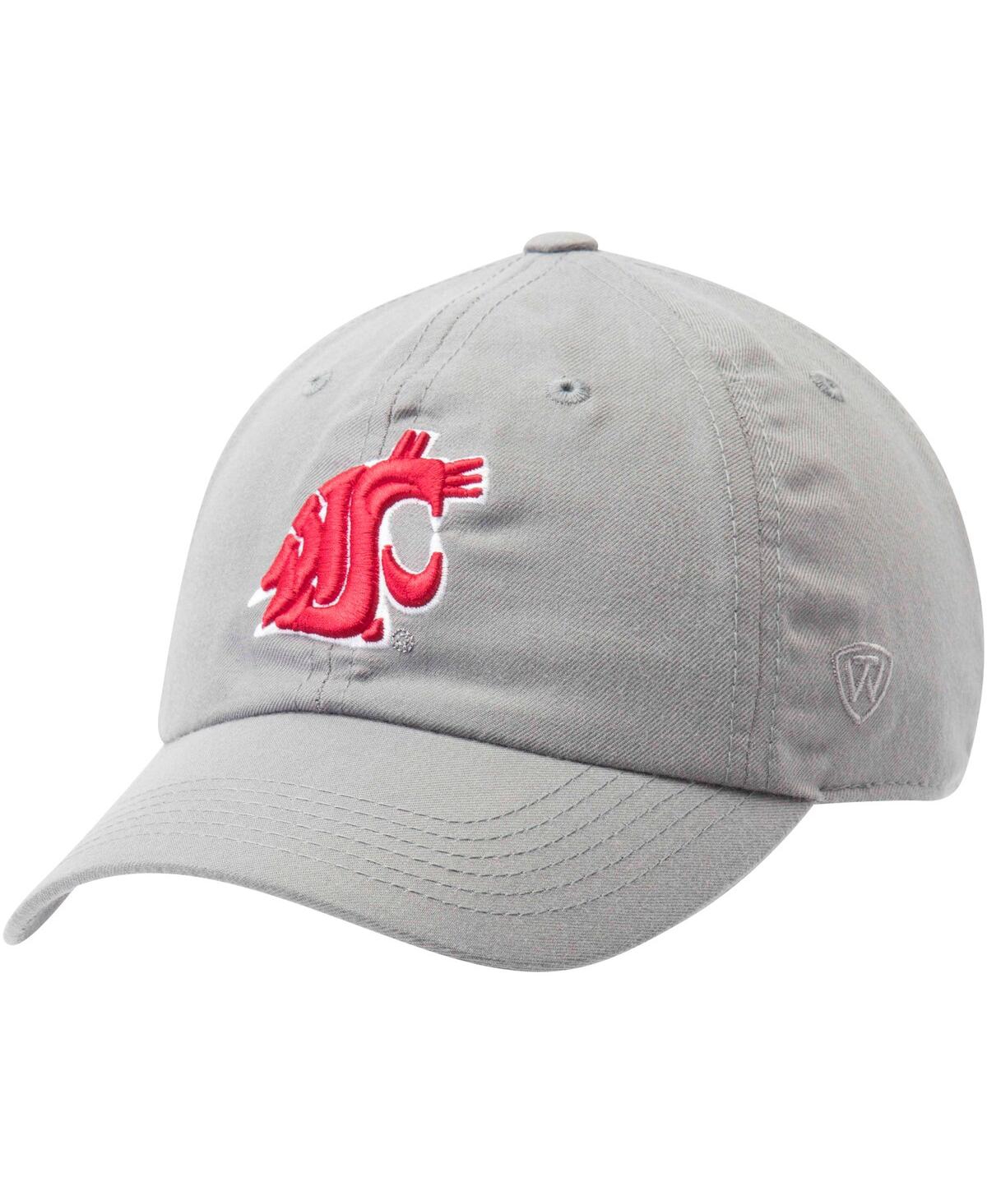 Men's Top of the WorldWashington State Cougars Primary Logo Staple Adjustable Hat - Gray