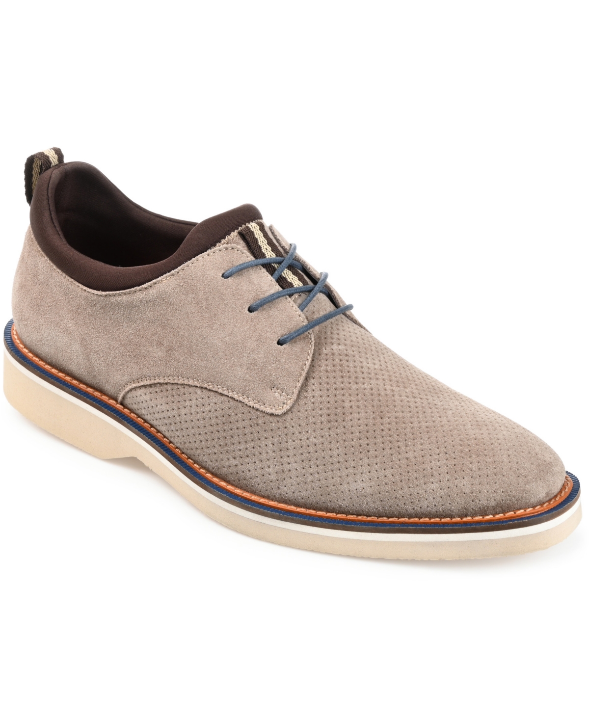 Shop Thomas & Vine Men's Desmond Perforated Derby Dress Shoes In Taupe