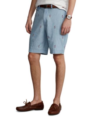 Mens 9-Inch Classic-Fit Chambray Shorts