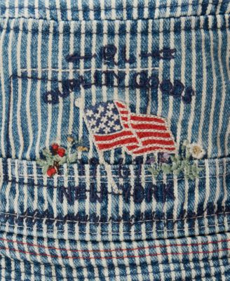 ☆POLO RALPH LAUREN☆ Distressed Stripe Denim Bucket Hat Blu Polo Ralph Lauren Distressed Striped Denim Bucket Hat - Macy's