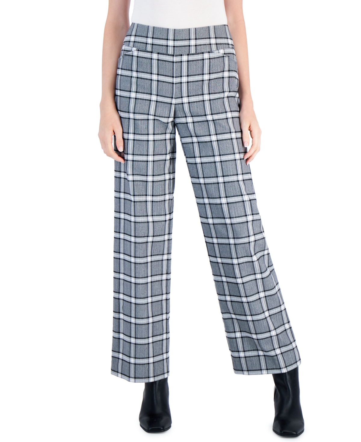 Charter Club Women's Plaid Pull-On Pants, Created for Macy's