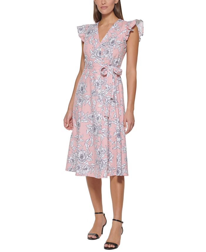 Tommy Hilfiger Women's Flutter Sleeve Midi Dress - Macy's