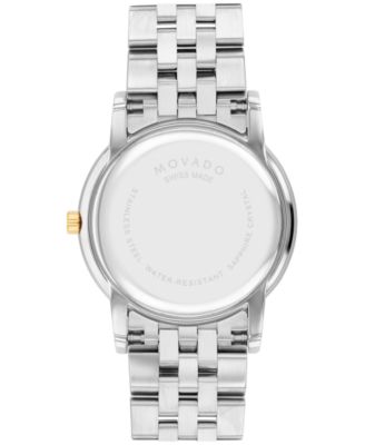 Women's Swiss Museum Classic Diamond (1/20 ct. t.w.) Two Tone Stainless Steel Bracelet Watch 33mm