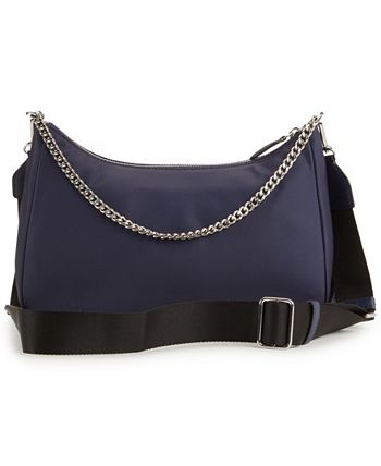 DKNY Sporty Crossbody Caelynn Pouchette Handbags, Black/Silver: Handbags