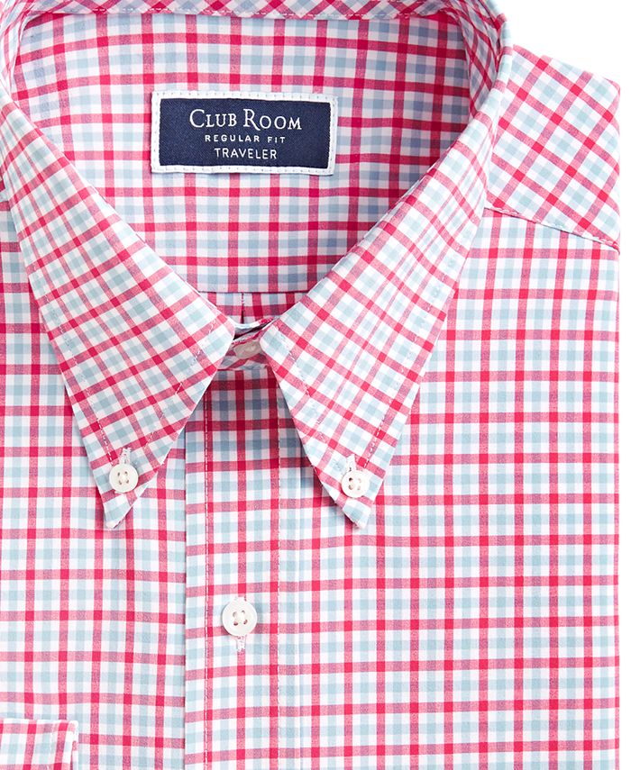 Club Room Men's Regular Fit Traveler Dress Shirt, Created for Macy's
