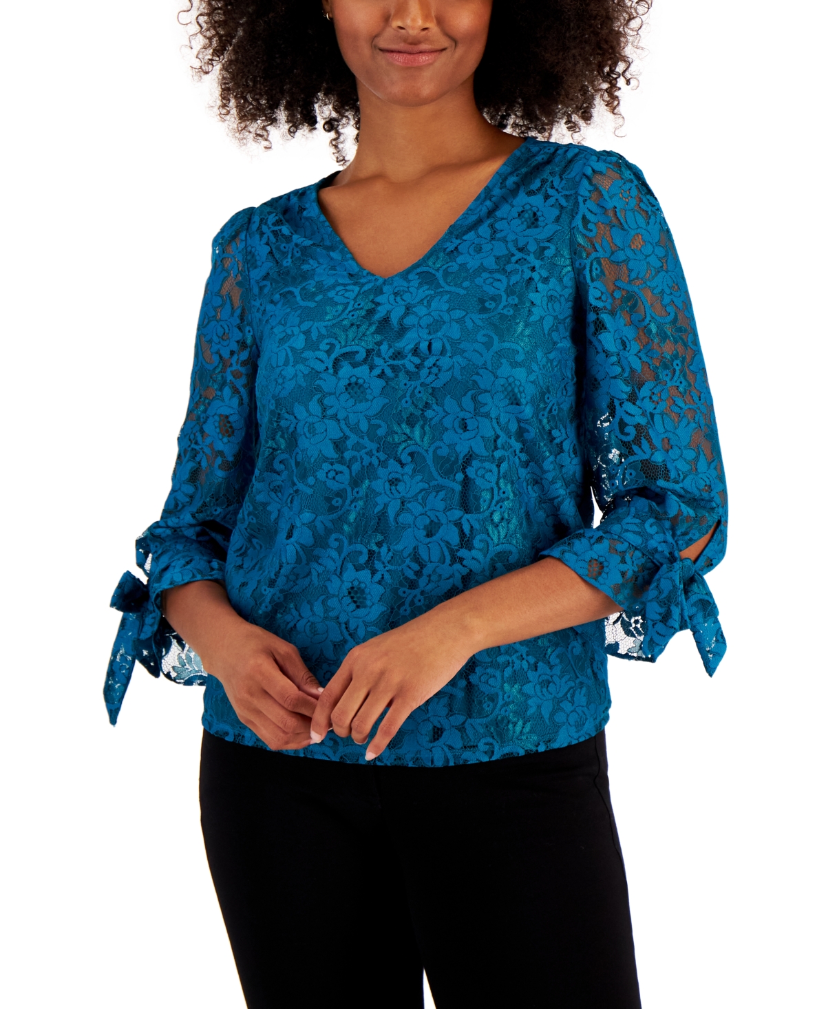 Charter Club Women's Lace Overlay Top, Created for Macy's