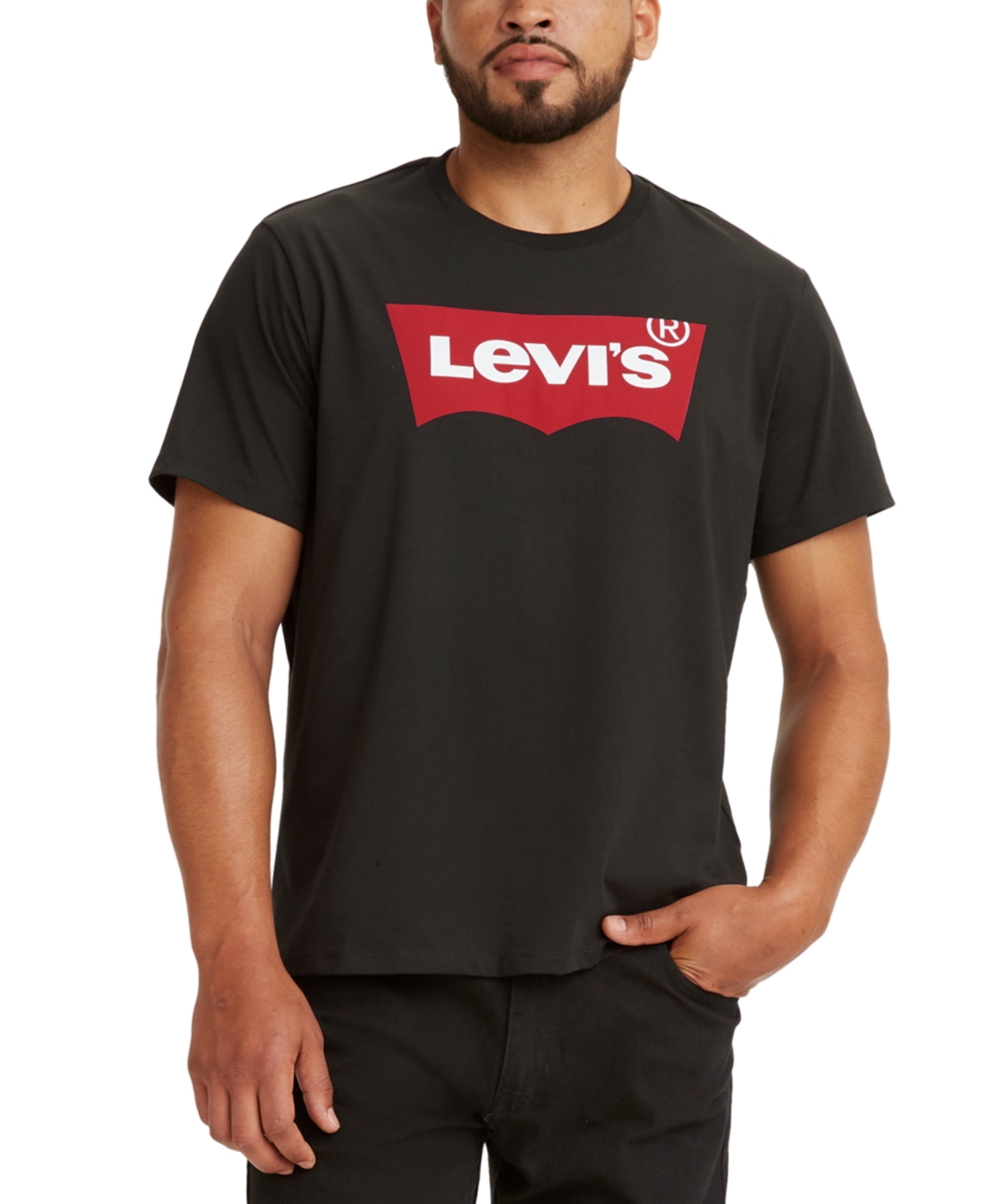 Shop Levi's Men's Graphic Logo Batwing Short Sleeve T-shirt In Black