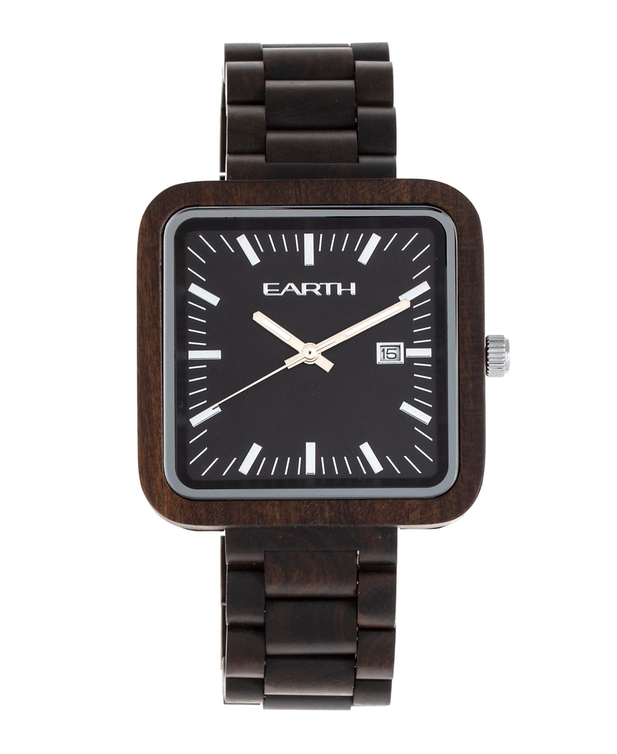 Earth Wood Berkshire Khaki and Tan or Dark Brown or Red or Olive Wood Bracelet Watch, 43mm