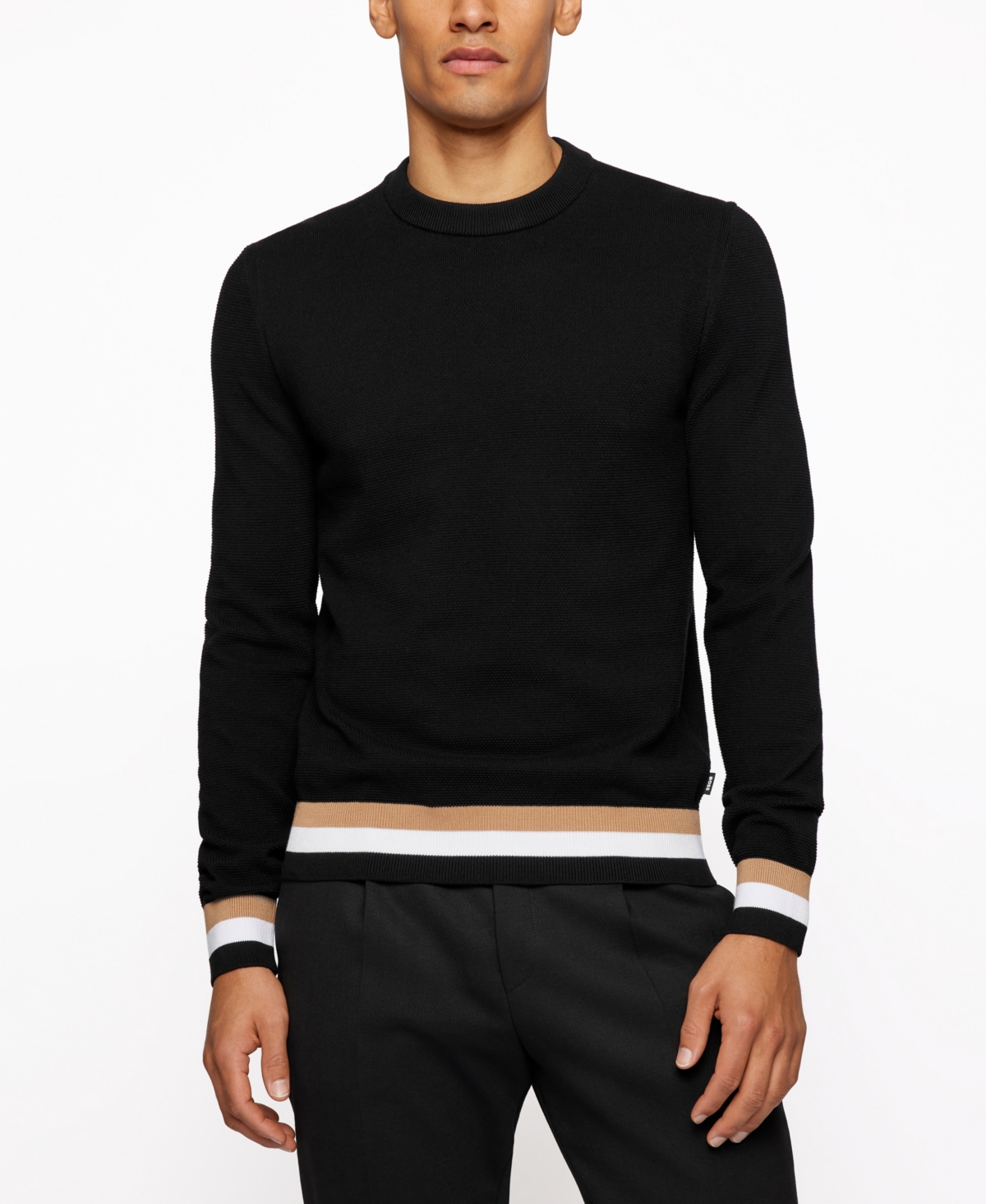 Shop Hugo Boss Boss By  Men's Crewneck Sweater In Black