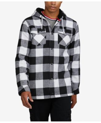 Mens Jacket Black And White Buffalo Plaid Jacket Wool Coat Buffalo