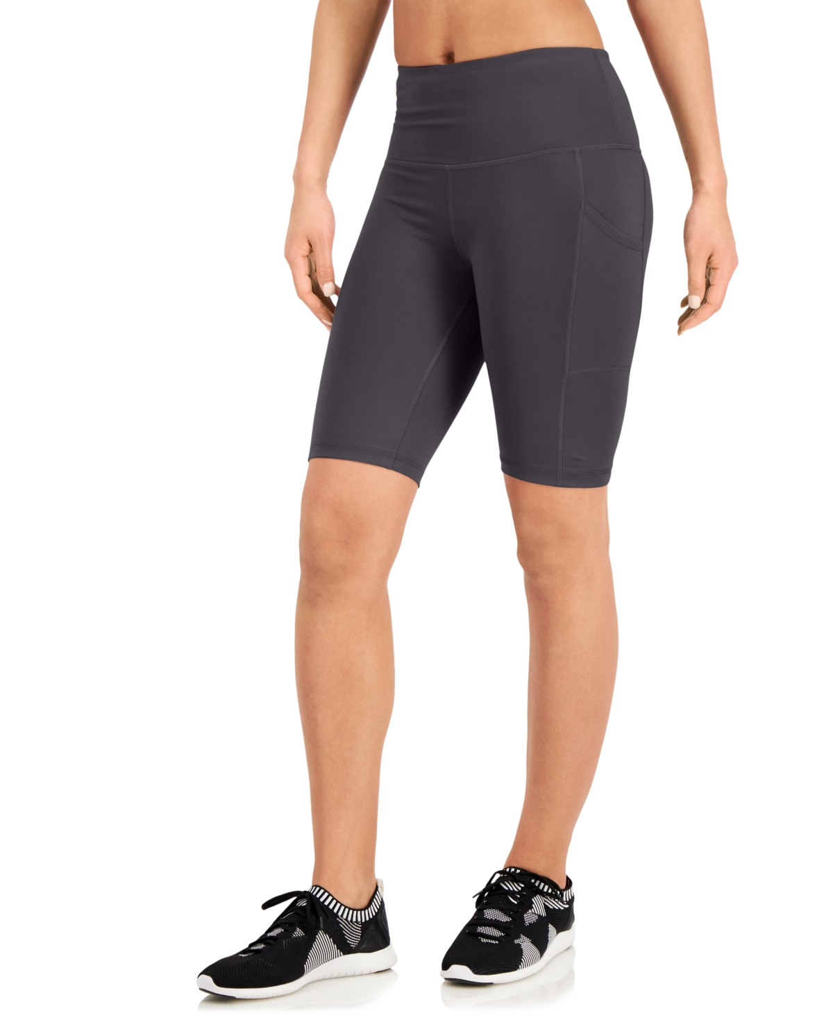 ID IDEOLOGY WOMEN'S PETITE COMPRESSION HIGH-RISE 10" BIKE SHORTS, CREATED FOR MACY'S