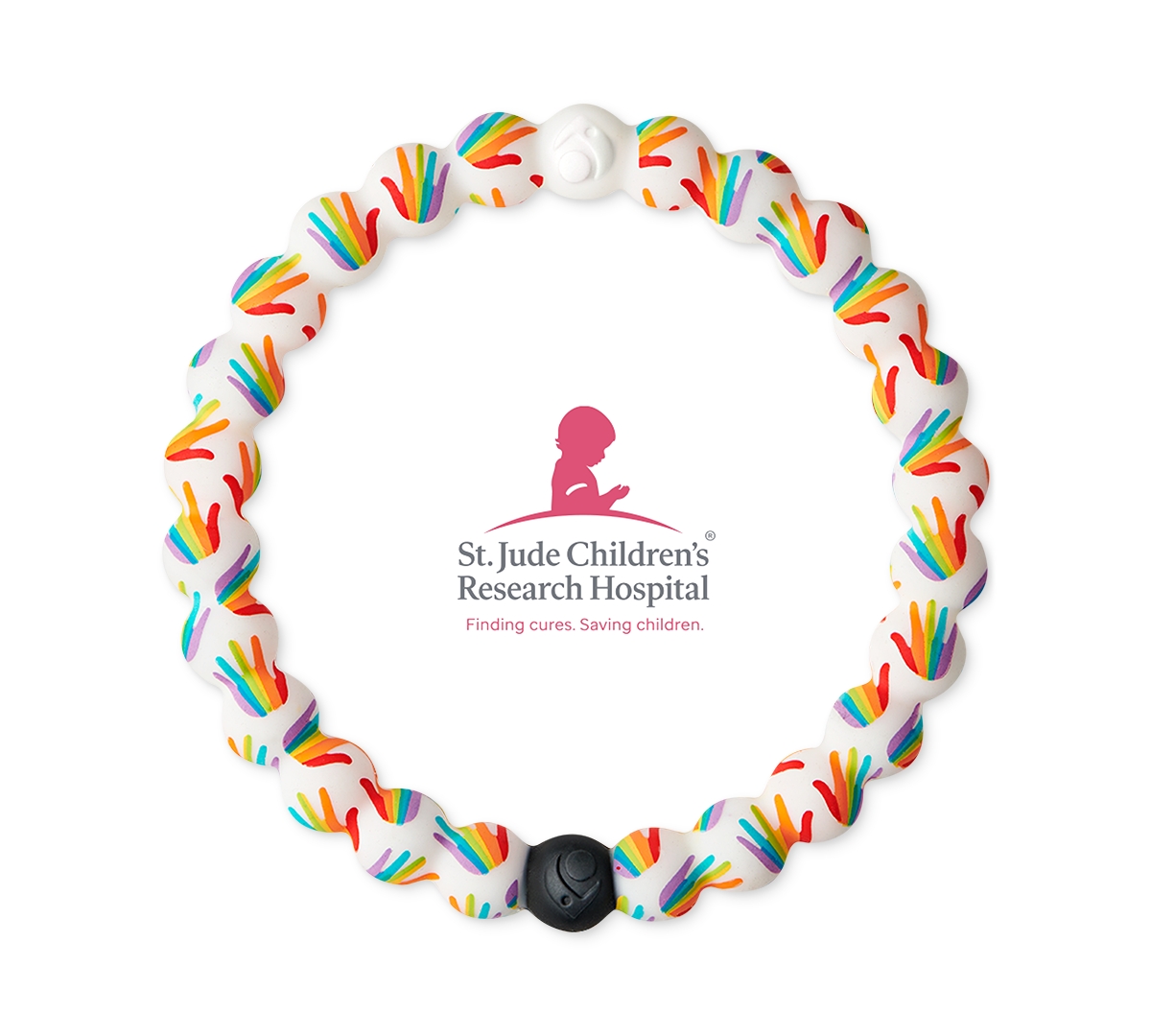 Lokai Beaded St. Jude Rainbow Hand Print Stretch Bracelet