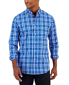 Men's Andy Classic-Fit Plaid Button-Down Poplin Shirt, Created for Macy's 