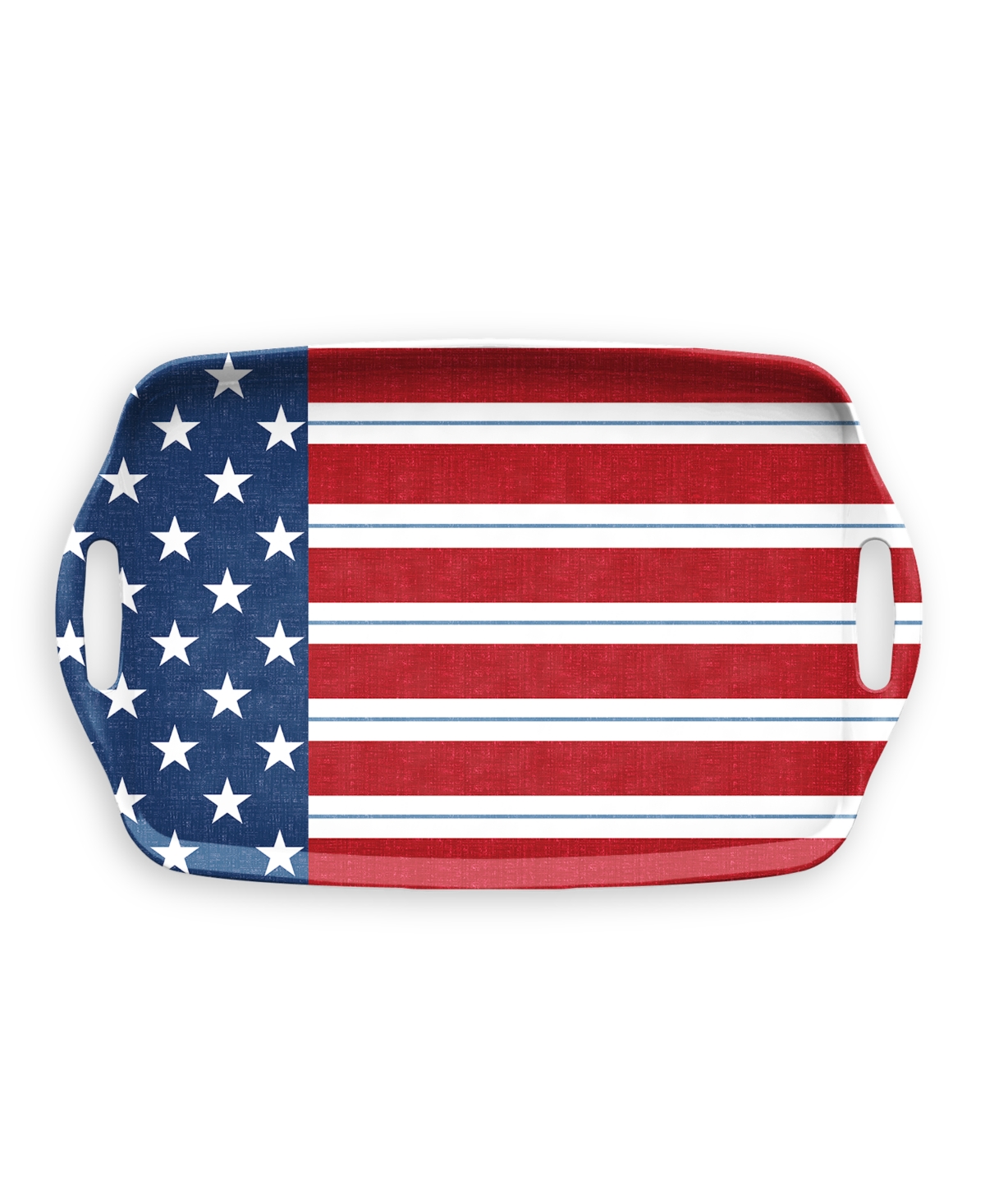 Tarhong Melamine Stars Stripes Handled Tray In Red