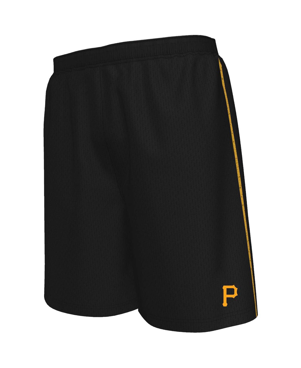Men's Majestic Black Pittsburgh Pirates Big and Tall Mesh Shorts - Black