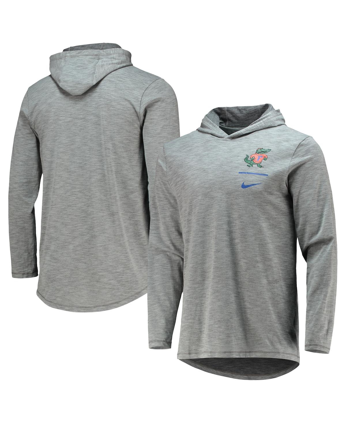 Men's Nike Gray Florida Gators Slub Space-Dye Performance Long Sleeve Hoodie T-shirt