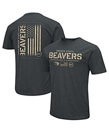 Men's Heathered Black Oregon State Beavers OHT Military-Inspired Appreciation Flag 2.0 T-shirt
