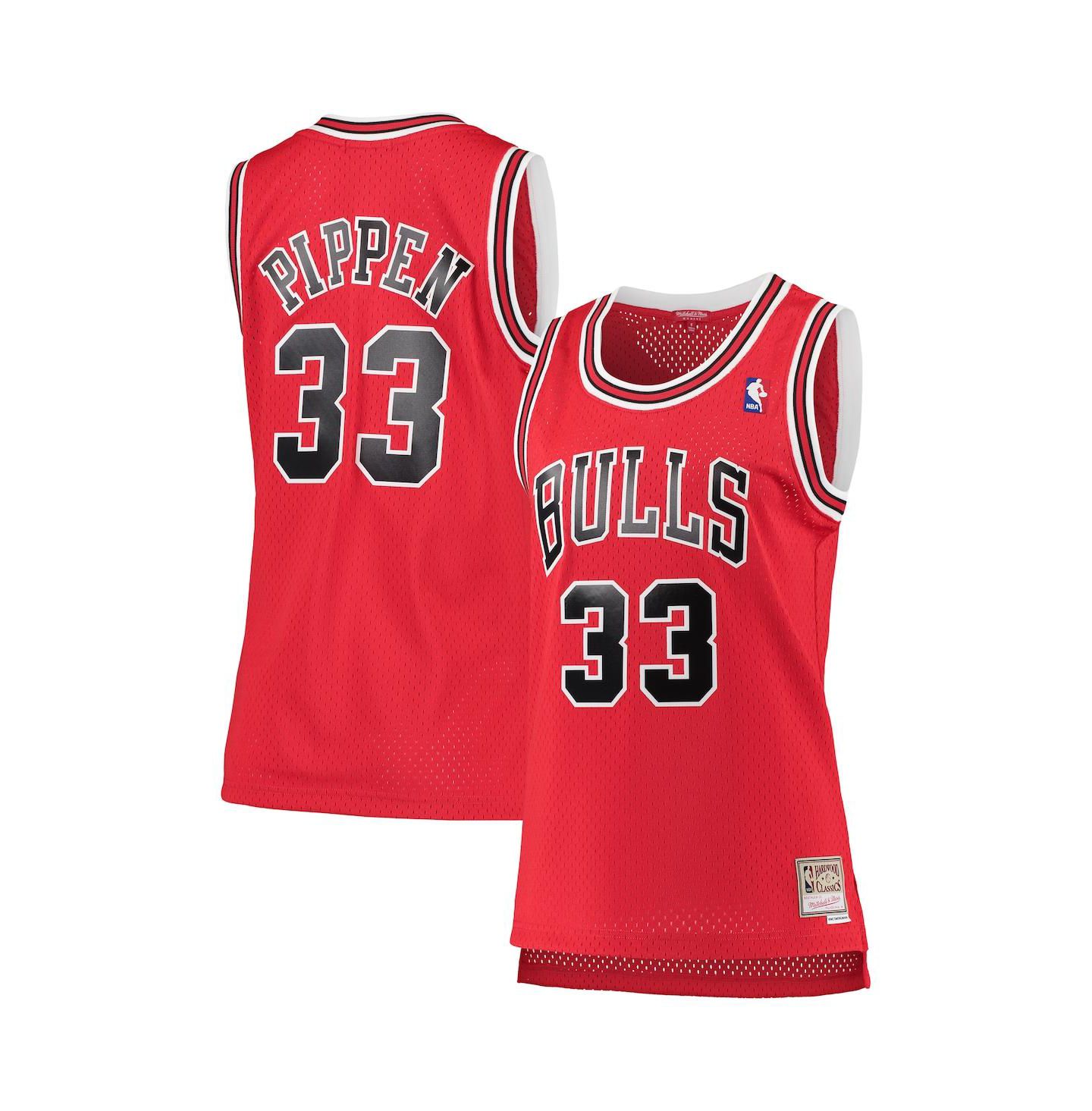 Женский топ Mitchell & Ness Scottie Pippen Red Chicago Bulls 1997-98 Hardwood Classics Swingman Jersey — фото 1