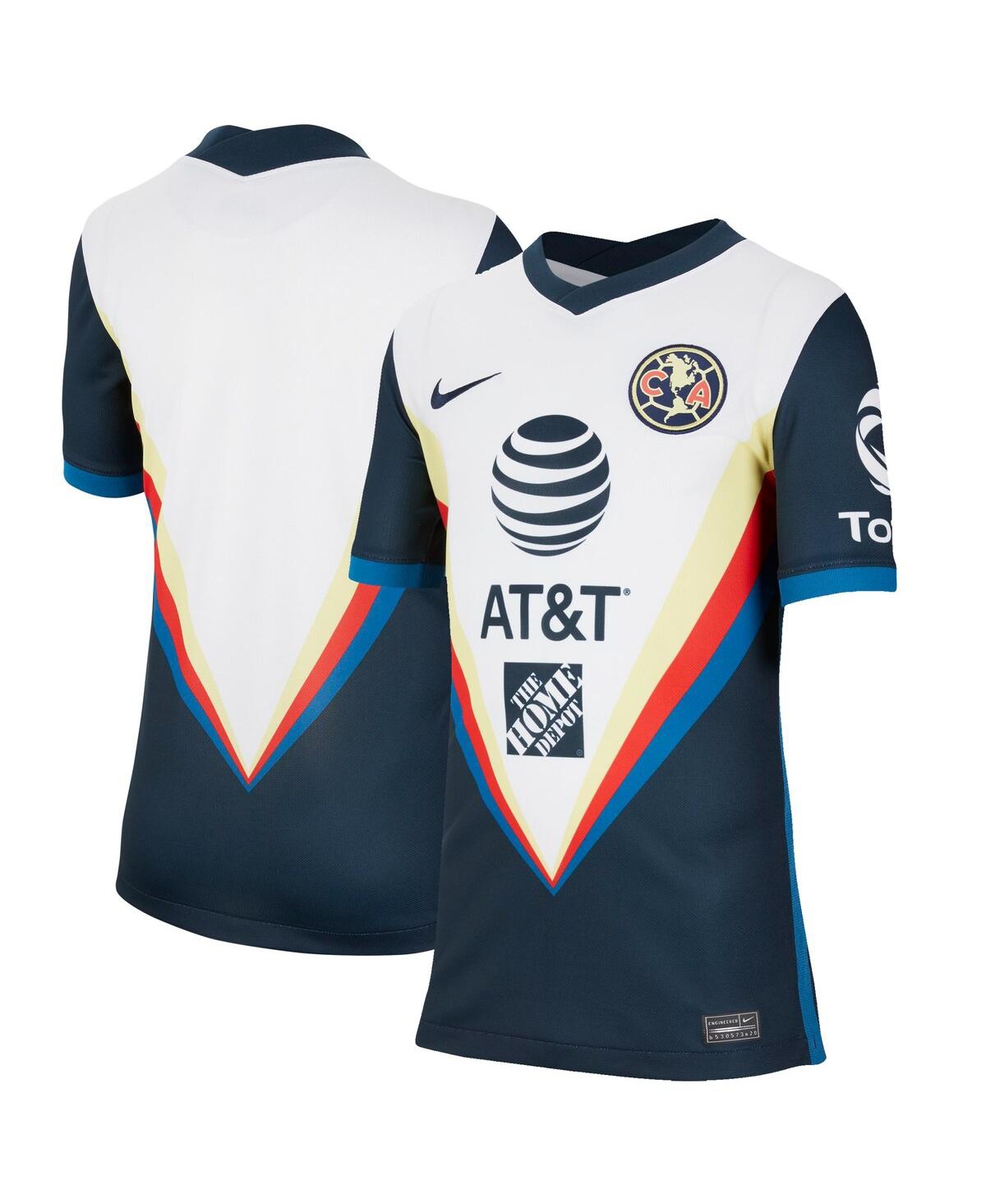 Youth Boys Nike Navy, White Club America 2020/21 Away Stadium Replica Jersey