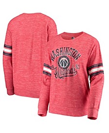 Women's by New Era Red Washington Wizards Space Dye Pullover Sweatshirt
