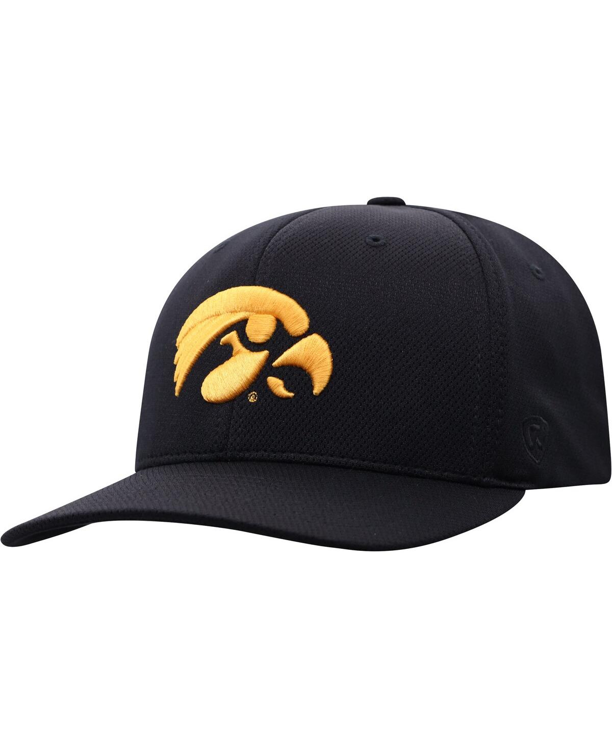 Shop Top Of The World Men's  Black Iowa Hawkeyes Reflex Logo Flex Hat