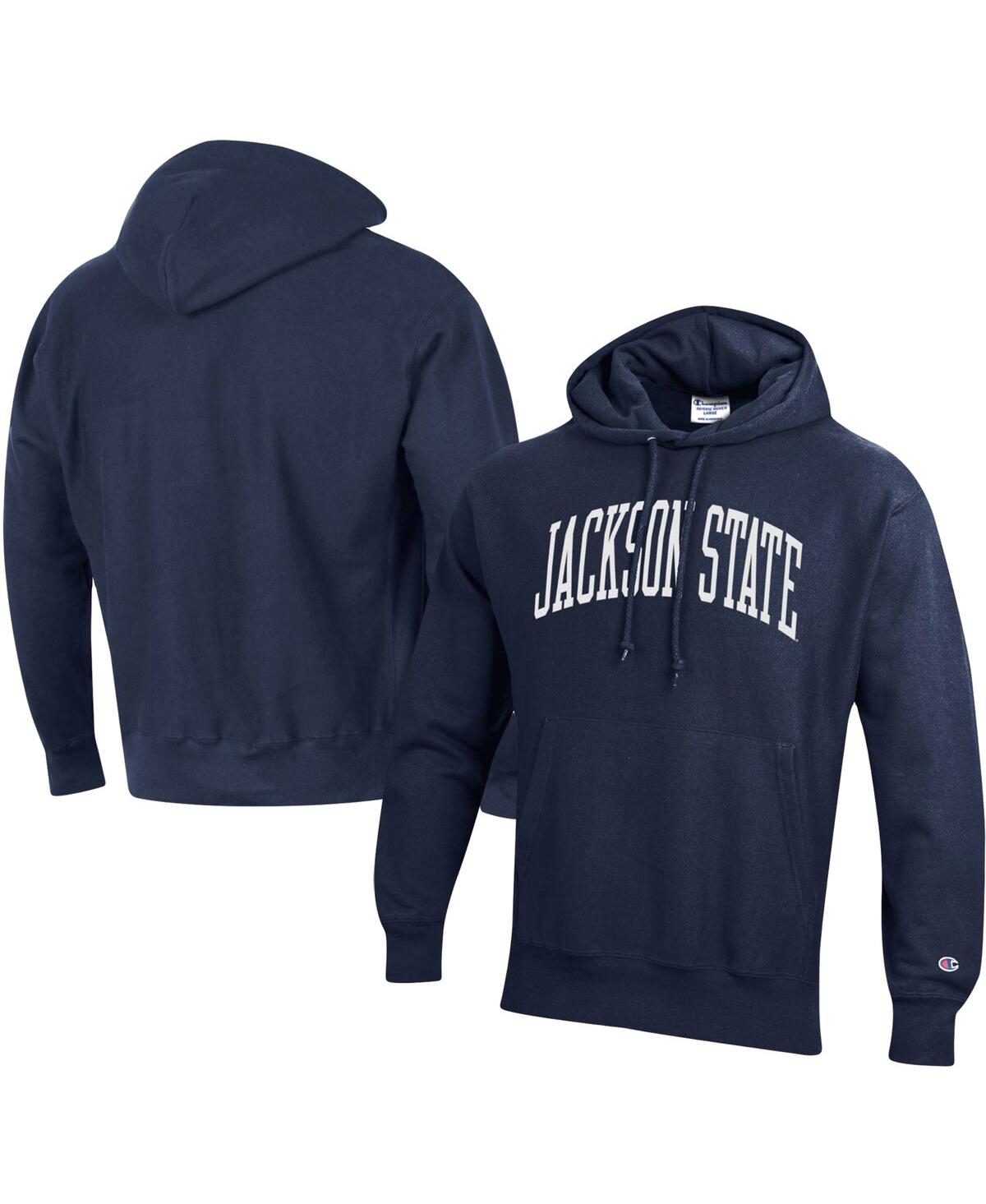 Men's ChampionJackson State Tigers Tall Arch Pullover Hoodie - Navy