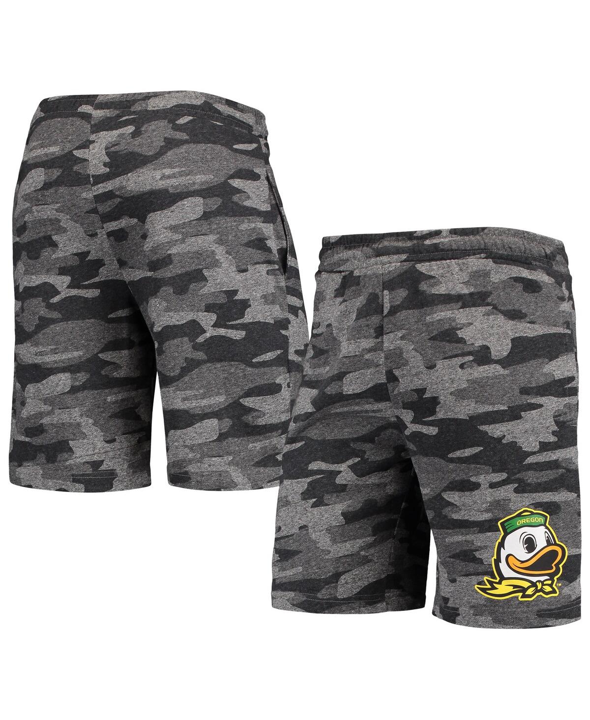 Concepts Sport Men's  Charcoal, Gray Oregon Ducks Camo Backup Terry Jam Lounge Shorts In Charcoal,gray