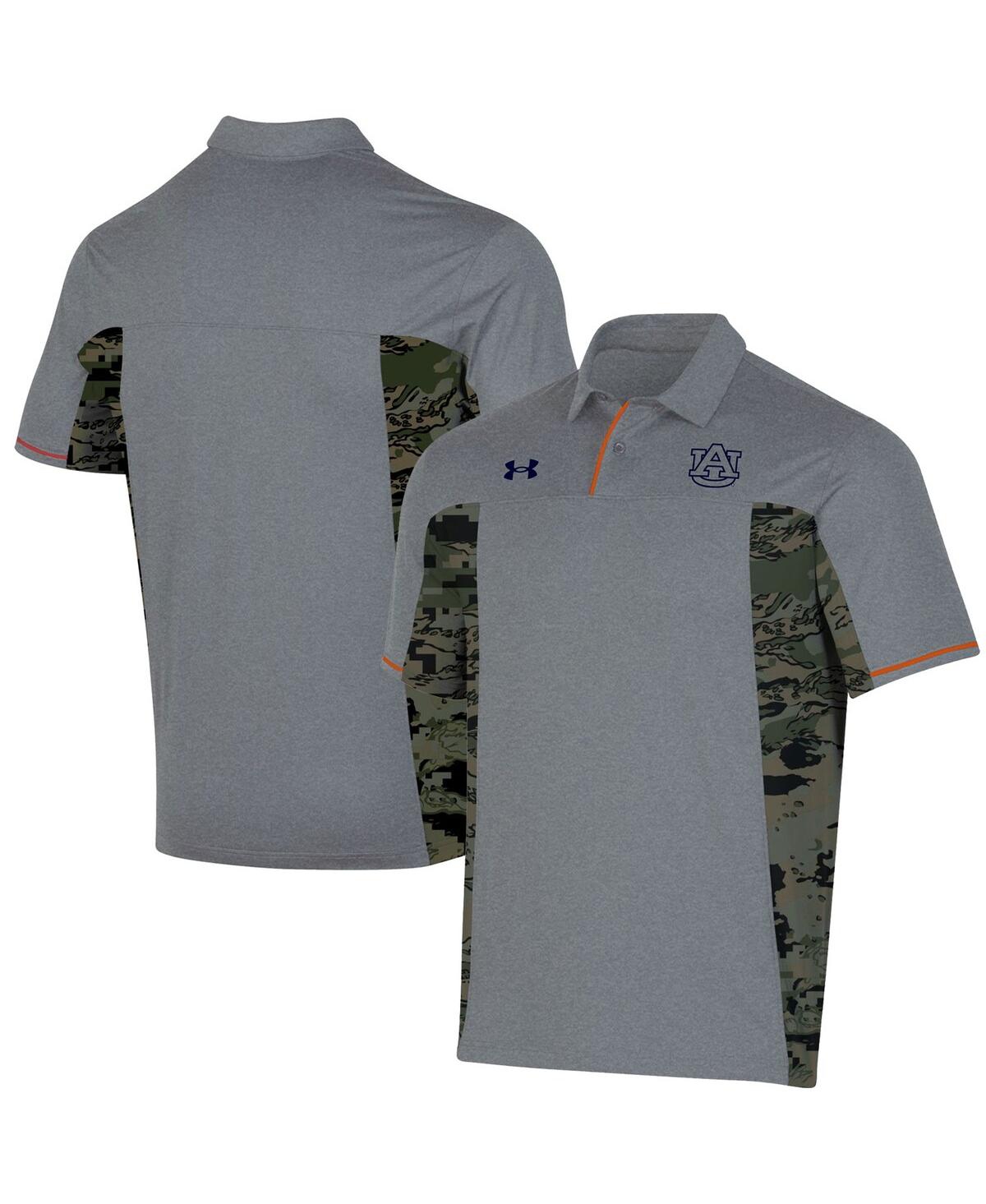 Shop Under Armour Men's  Gray Auburn Tigers Freedom Polo Shirt