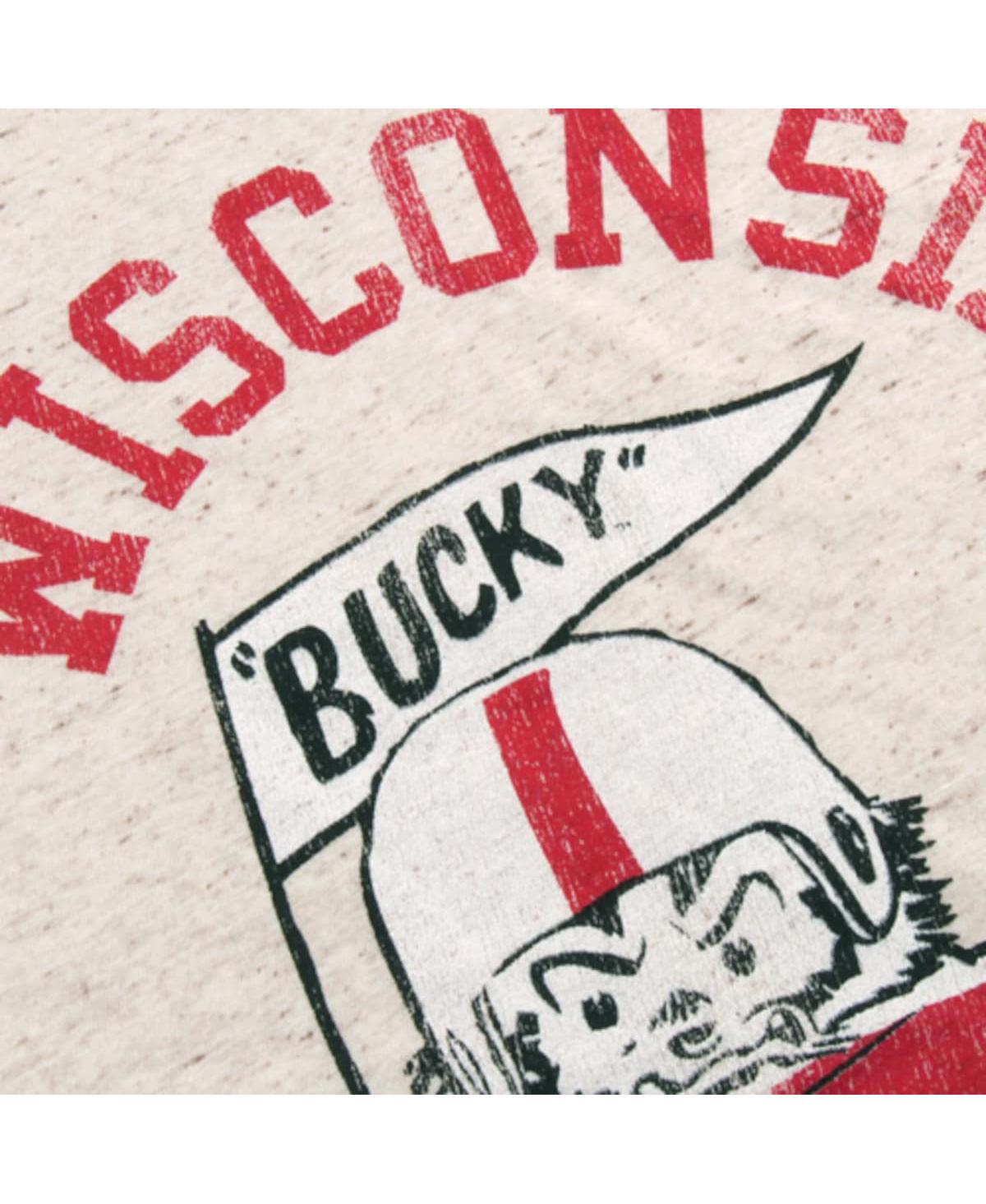 Shop Retro Brand Men's Original  Natural Wisconsin Badgers Vintage-like Tri-blend T-shirt