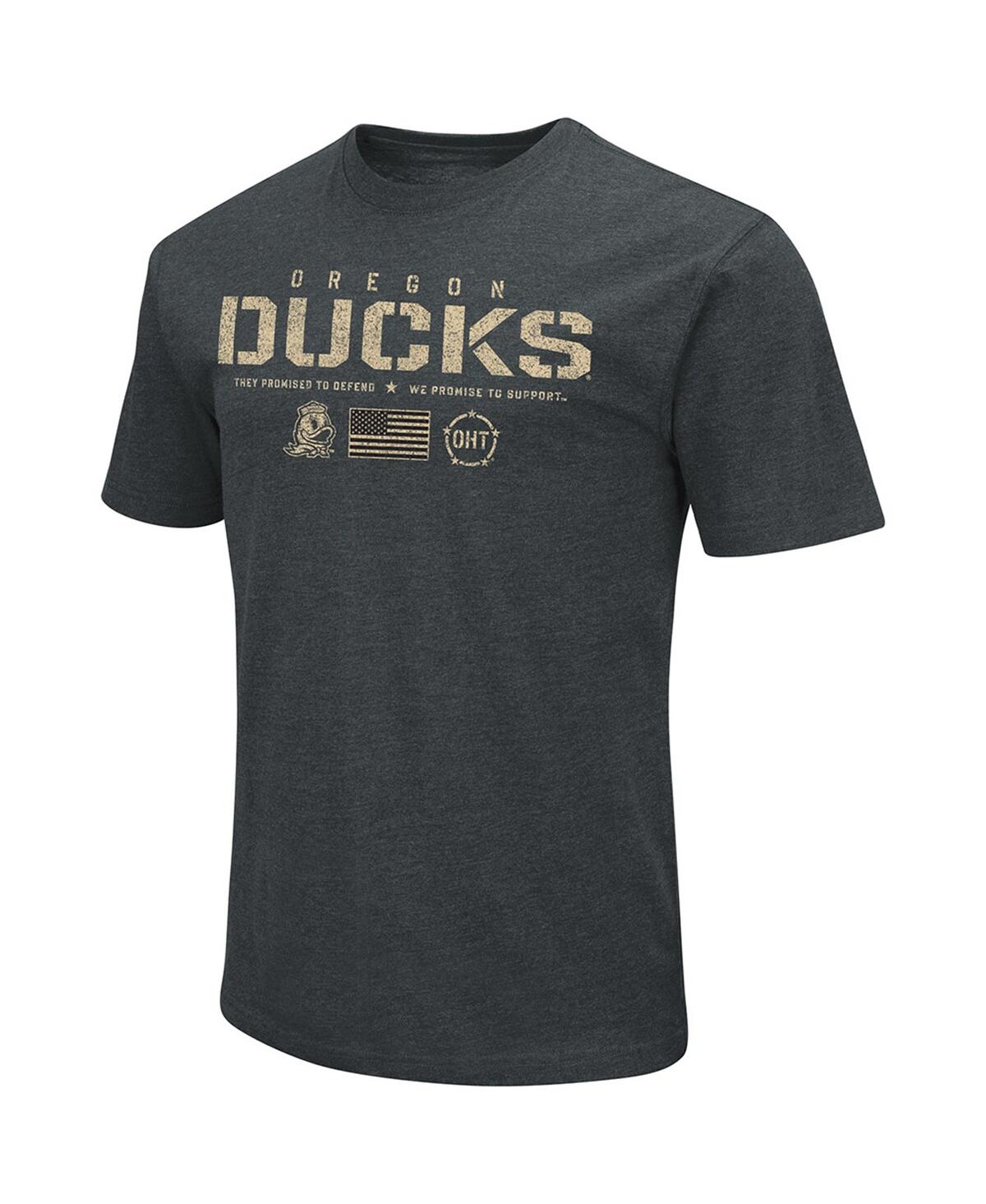 Shop Colosseum Men's  Heathered Black Oregon Ducks Oht Military-inspired Appreciation Flag 2.0 T-shirt