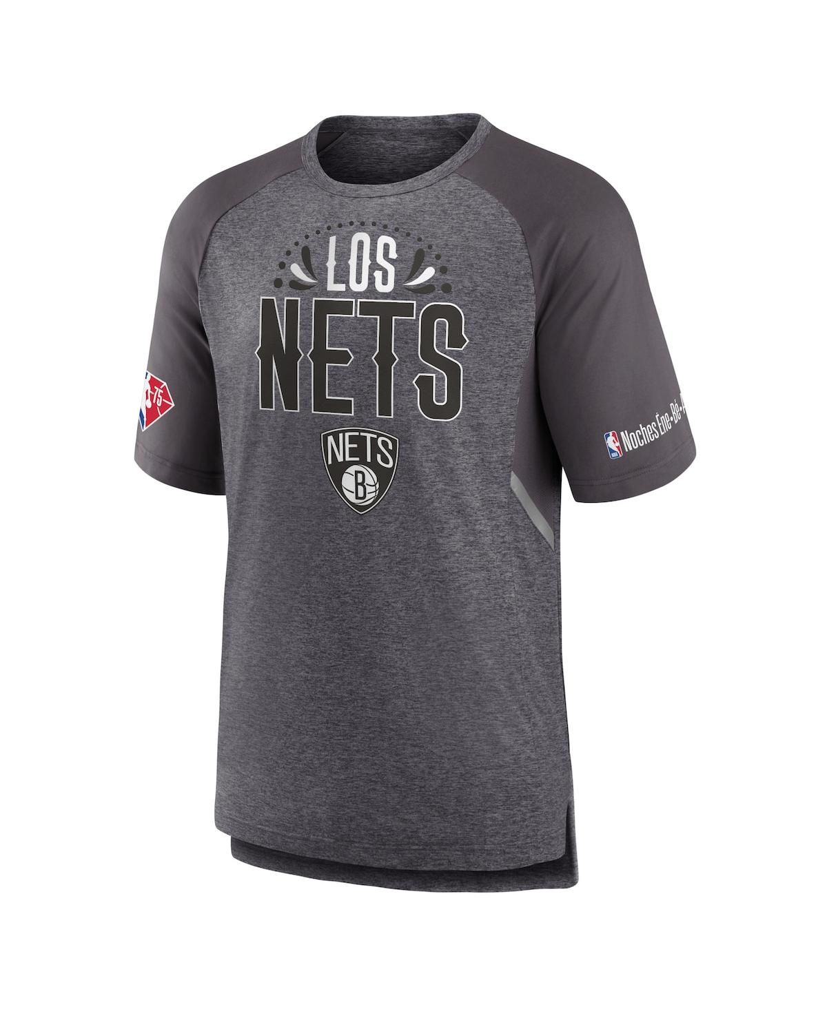 Men's FanaticsBrooklyn Nets 2022 Noches Ene-Be-a Core Shooting Raglan T-shirt - Heathered Gray