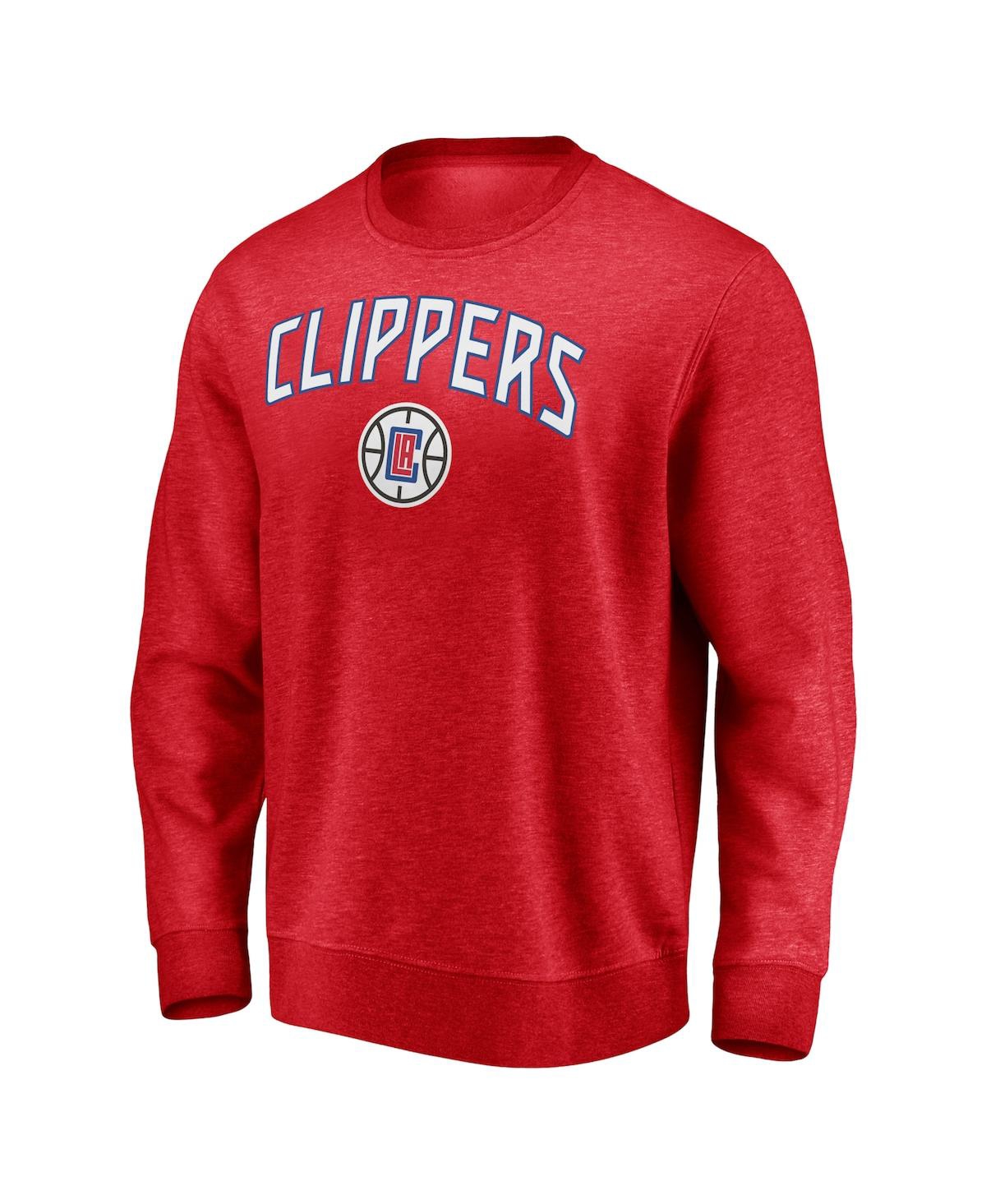 Shop Fanatics Men's  Red La Clippers Game Time Arch Pullover Sweatshirt