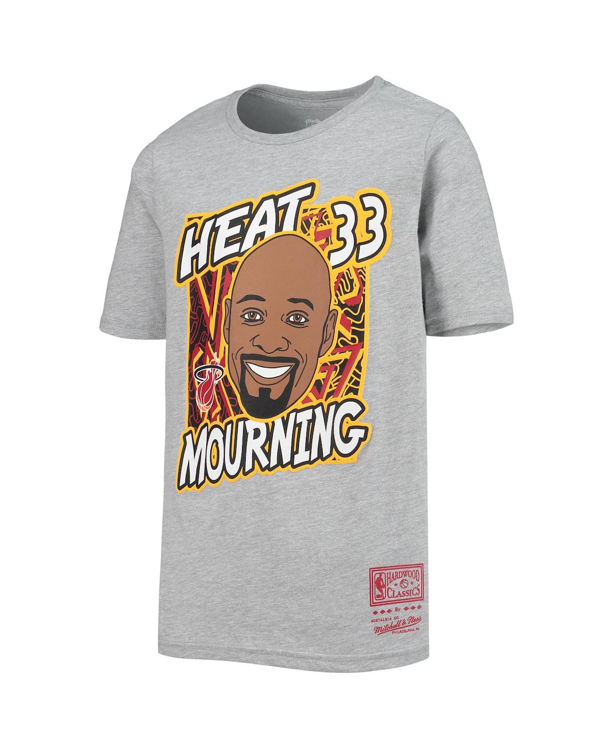 Mitchell & Ness Youth  Alonzo Mourning Heathered Gray Miami Heat Hardwood Classics King Of The Court In Heathered Gray