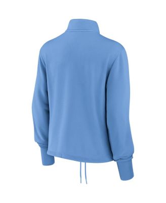 Women's Light Blue Minnesota Twins 1965 Cooperstown Collection Rewind Stripe Performance Half-Zip Pullover