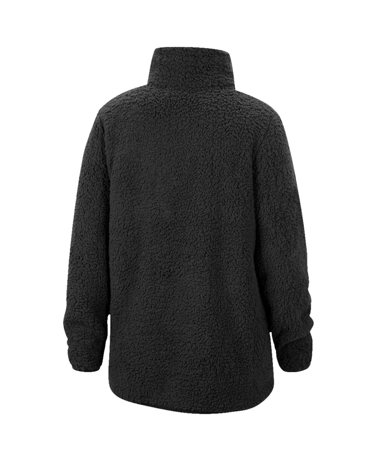 Top Of The World Black Oklahoma Sooners Sierra Sherpa Quarter-snap Jacket In Black