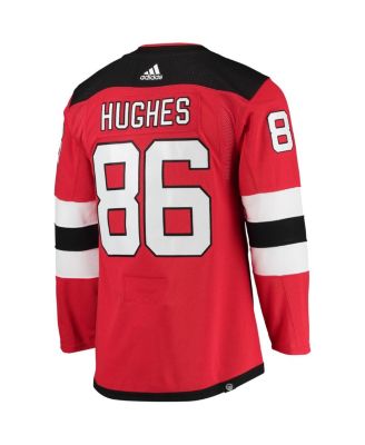adidas Men's Jack Hughes Red New Jersey Devils Home Authentic Pro Player Jersey