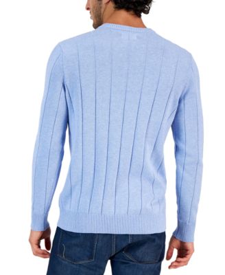 Men's Drop-Needle V-Neck Cotton Sweater, Created for Macy's 