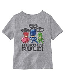 Toddler Boys PJ Masks Hero's Rule Short Sleeves Graphic T-shirt