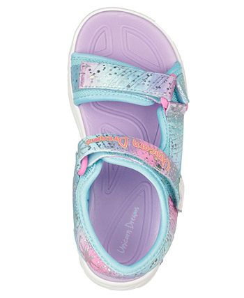 Skechers Little Girls Unicorn Dreams Stay-Put Majestic from Finish - Casual Line Macy\'s Sandals Closure Light-Up - Bliss