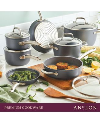 Accolade Forged Hard-Anodized Nonstick Square Grill Pan, 11-Inch, Moonstone