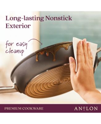 Accolade Forged Hard-Anodized Nonstick Deep Frying Pan with Lid, 12-Inch, Moonstone