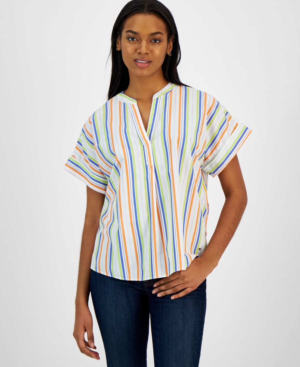 Tommy Hilfiger Women's Cotton Striped Popover Shirt