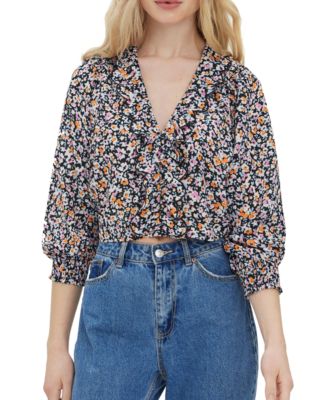 Vero Moda - Women's Nica Printed 3/4-Sleeve Top