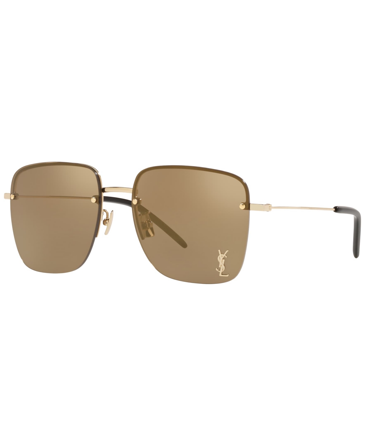 Shop Saint Laurent Women's Mirror Sunglasses, Sl 312 M-006 In Gold Tone