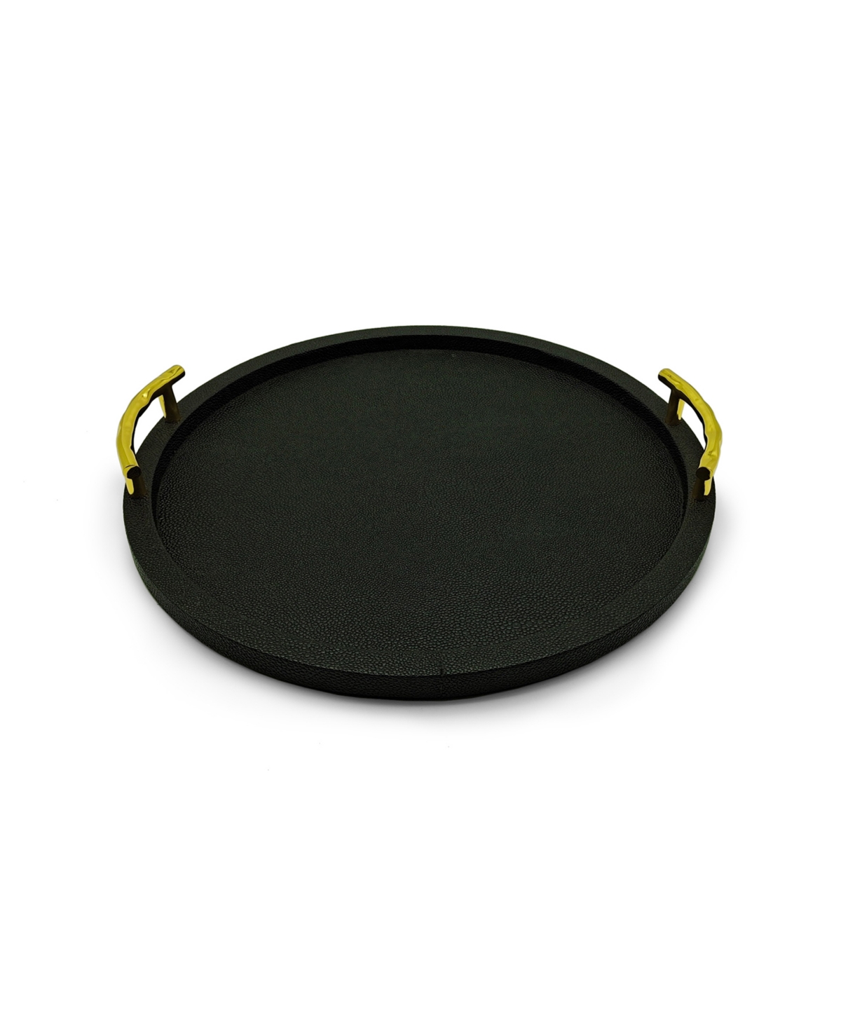 American Atelier Round Tray With Handles In Black