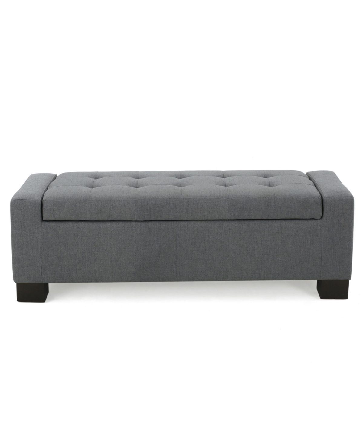 Noble House Guernsey Storage Ottoman In Charcoal