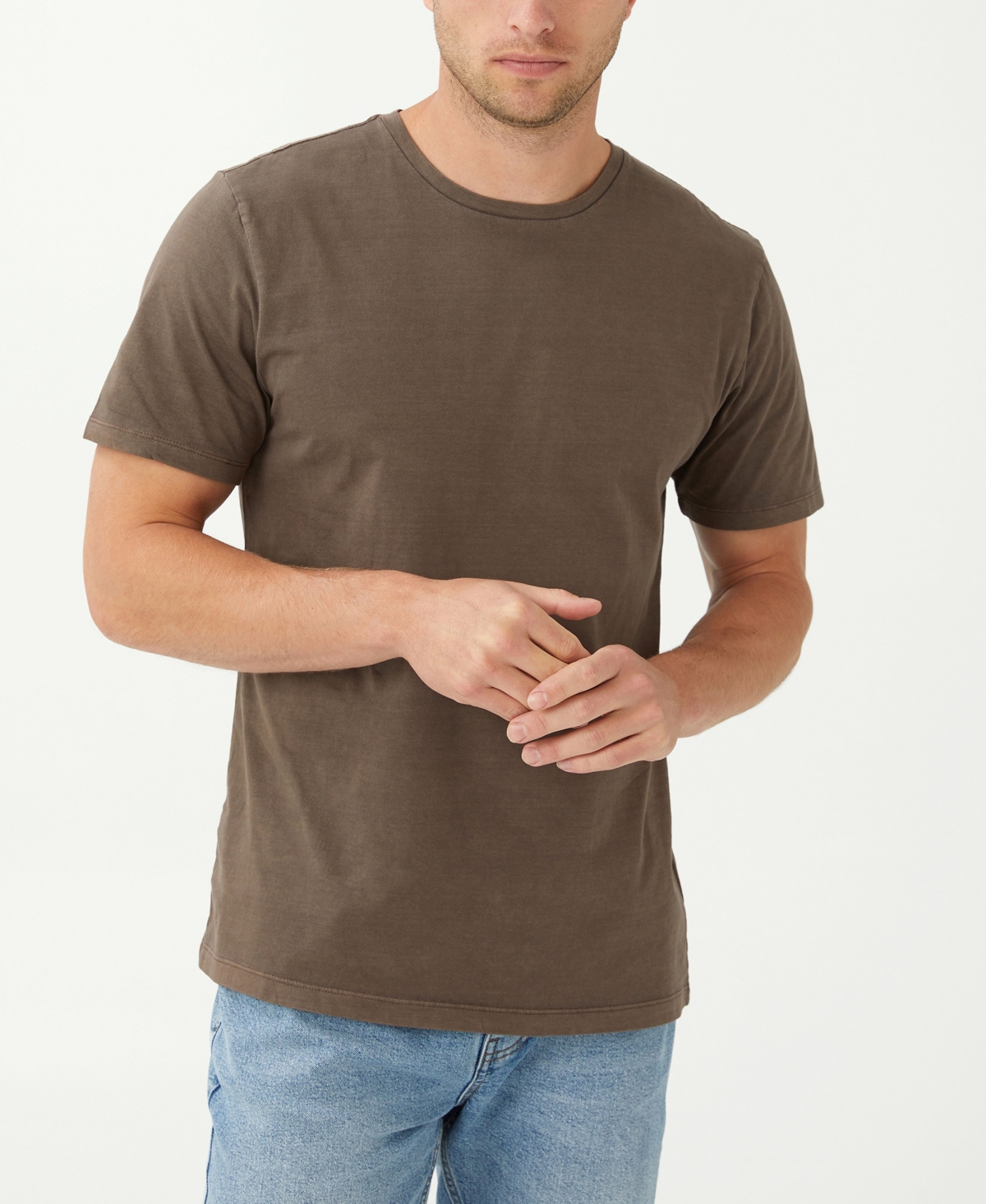 Cotton On Men's Regular Fit Crew T-shirt In Washed Chocolate